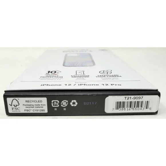 Tech21 Evo Art Case for Apple iPhone 12 / iPhone 12 Pro, Fingerprint - Picture 3 of 3